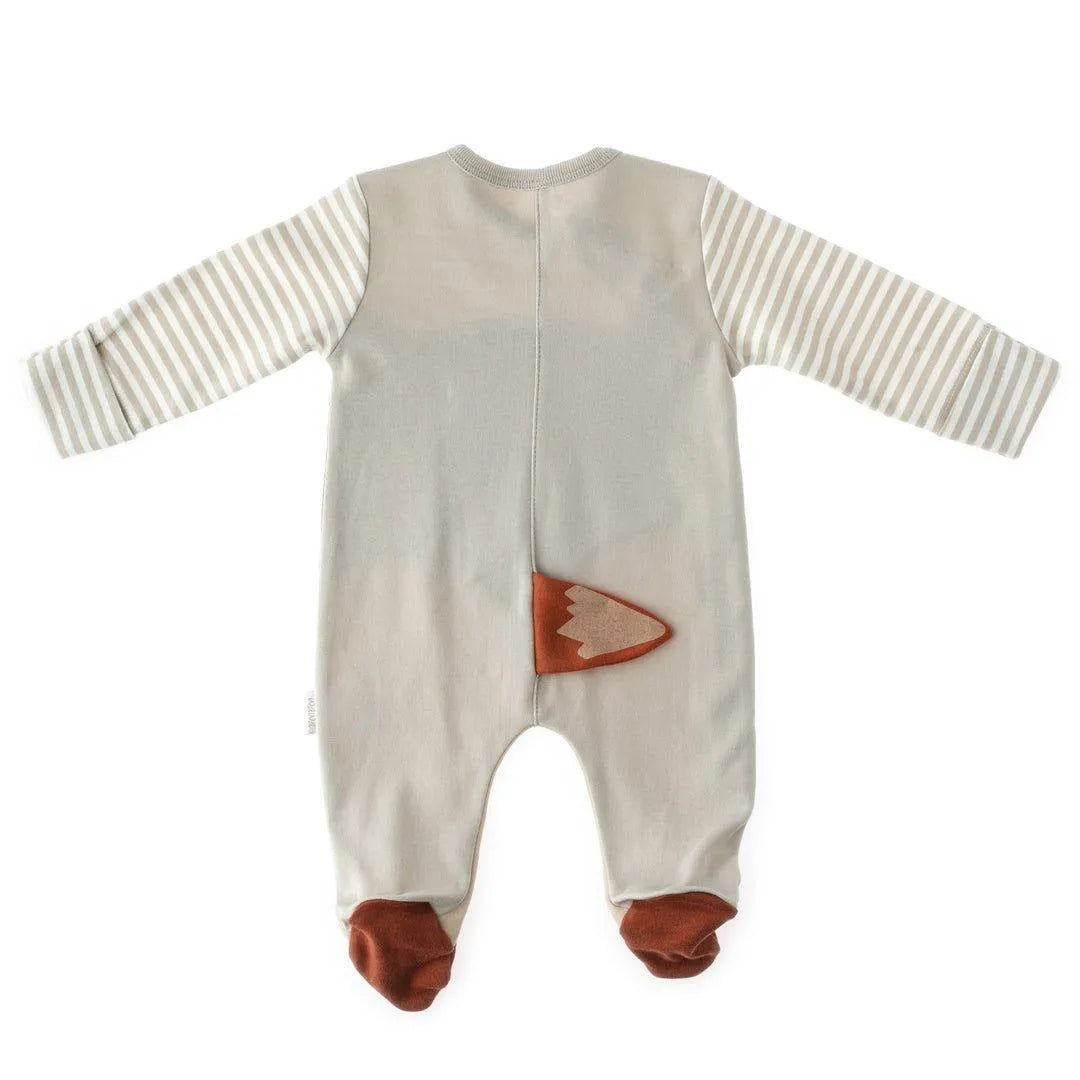 Beige Striped Fox Babysuit & Hat Set - Babyboss.ma - Andywawa - pour bébé maroc