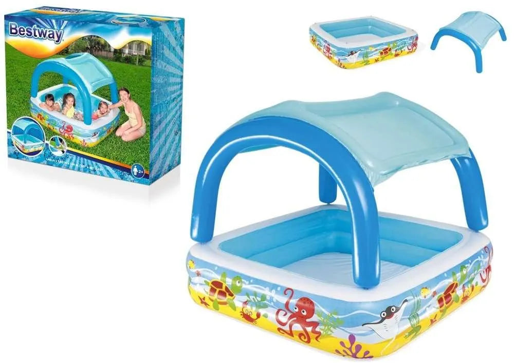 BESTWAY - Piscine avec pare-soleil 140x140x114 cm - Babyboss.ma - bestway - pour bébé maroc