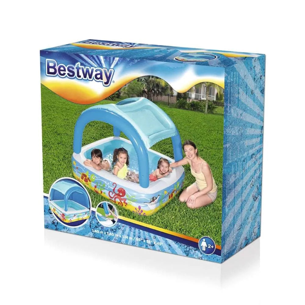 BESTWAY - Piscine avec pare-soleil 140x140x114 cm - Babyboss.ma - bestway - pour bébé maroc