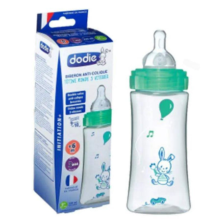 Biberon Dodie Anti-Colique Initiation+ 330ml (+6m) - Vert Lapin - Dodie - Biberon pour bébé Maroc -www.babyboss.ma