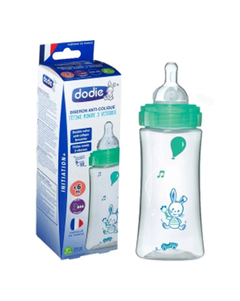 Biberon Dodie Anti-Colique Initiation+ 330ml (+6m) - Vert Lapin - Babyboss.ma - Dodie - pour bébé maroc