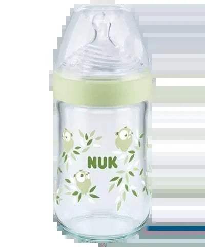 Biberon en verre 240ml NUK Nature Sense avec Temperature Control - NUK - pour bébé Maroc -www.babyboss.ma