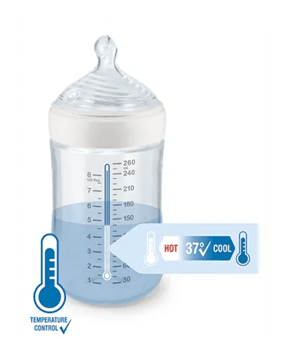 Biberon en verre 240ml NUK Nature Sense avec Temperature Control - NUK - pour bébé Maroc -www.babyboss.ma