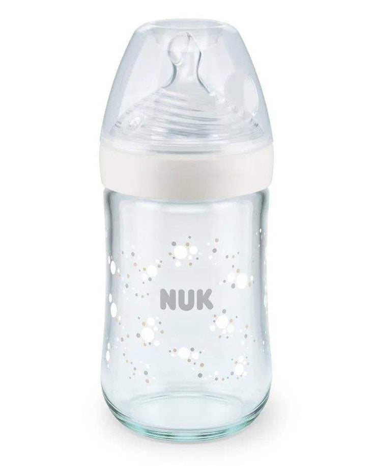 Biberon En Verre Nature Sens 240ml NUK - Blanc - NUK - Biberon pour bébé Maroc -www.babyboss.ma