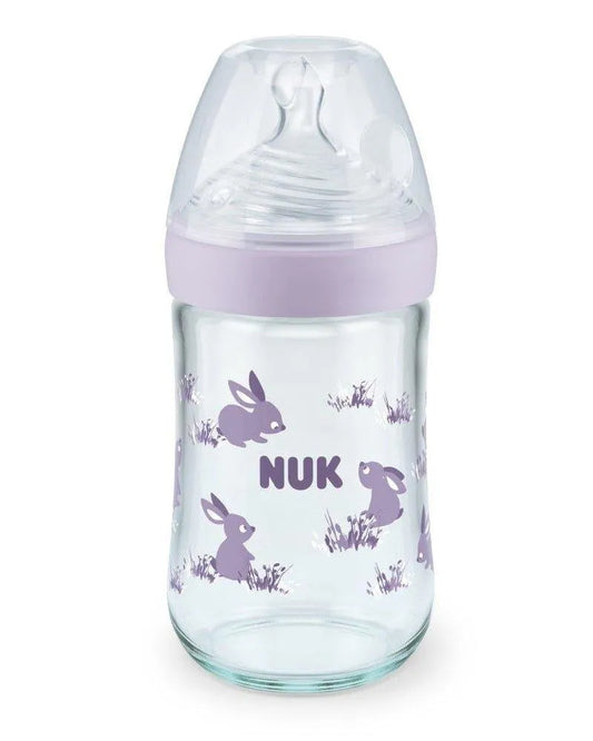 Biberon En Verre Nature Sens 240ml NUK - Mauve - Babyboss.ma - NUK - pour bébé maroc