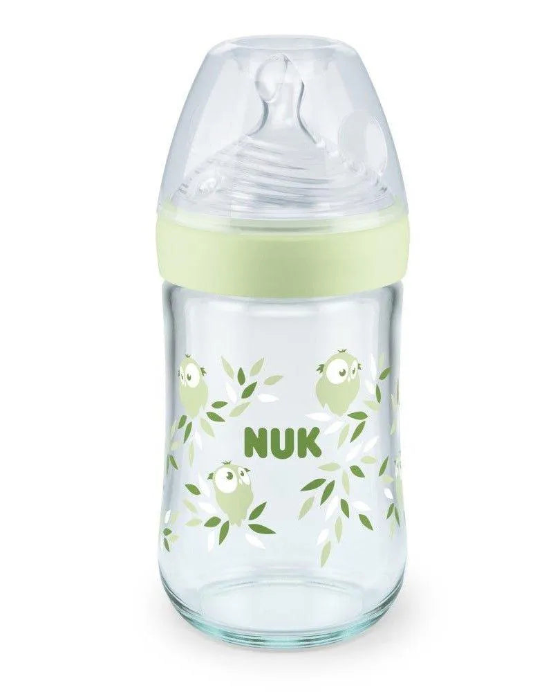 Biberon En Verre Nature Sens 240ml NUK - Vert - Babyboss.ma - NUK - pour bébé maroc