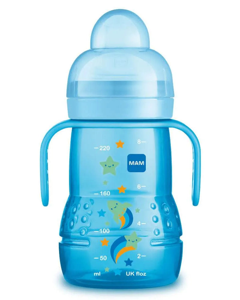 Biberon et tasse MAM Trainer 220ml - Bleu - Babyboss.ma - MAM - pour bébé maroc