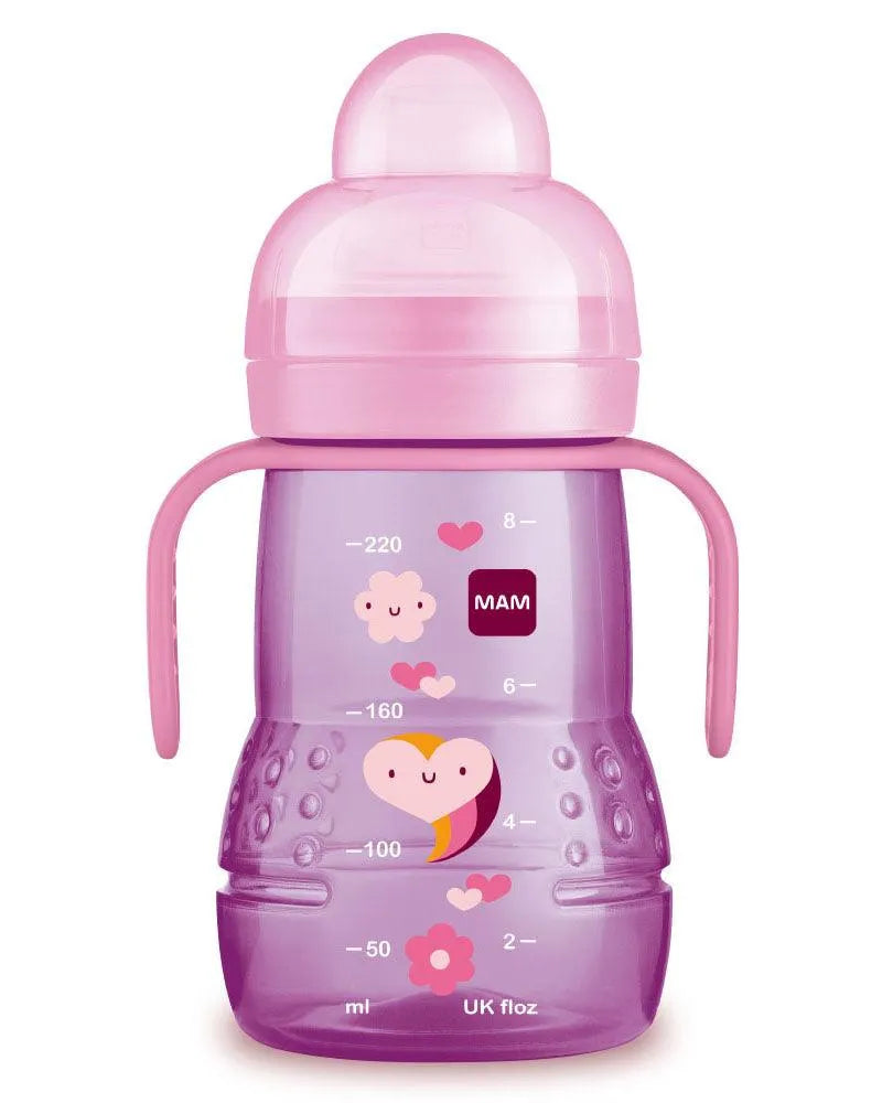 Biberon et tasse MAM Trainer 220ml - Rose - Babyboss.ma - MAM - pour bébé maroc