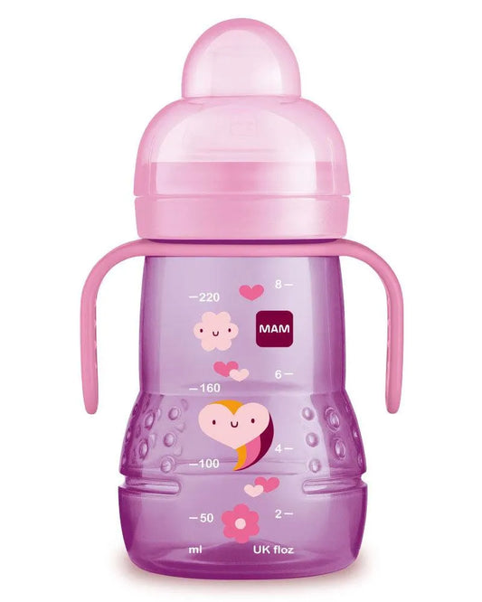 Biberon et tasse MAM Trainer 220ml - Rose - Babyboss.ma - MAM - pour bébé maroc