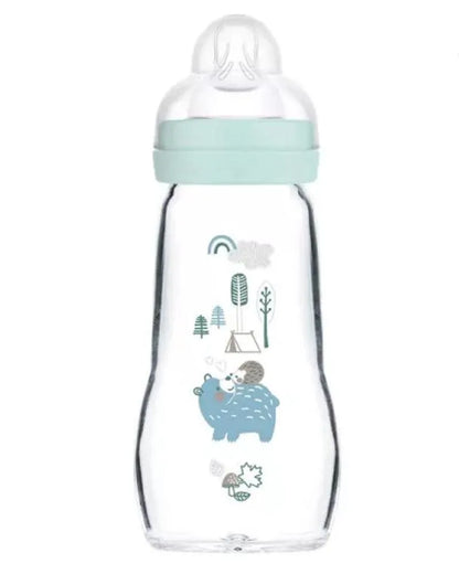 Biberon MAM en verre 260ml - Bleu - Babyboss.ma - MAM - pour bébé maroc