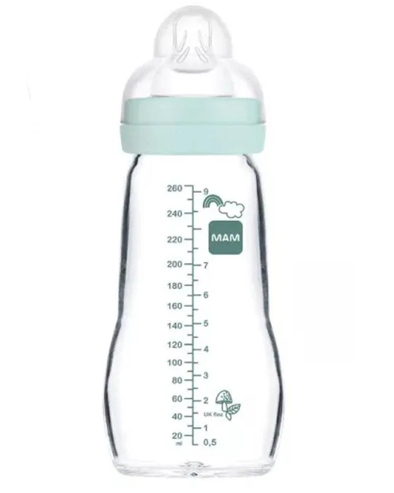 Biberon MAM en verre 260ml - Bleu - Babyboss.ma - MAM - pour bébé maroc