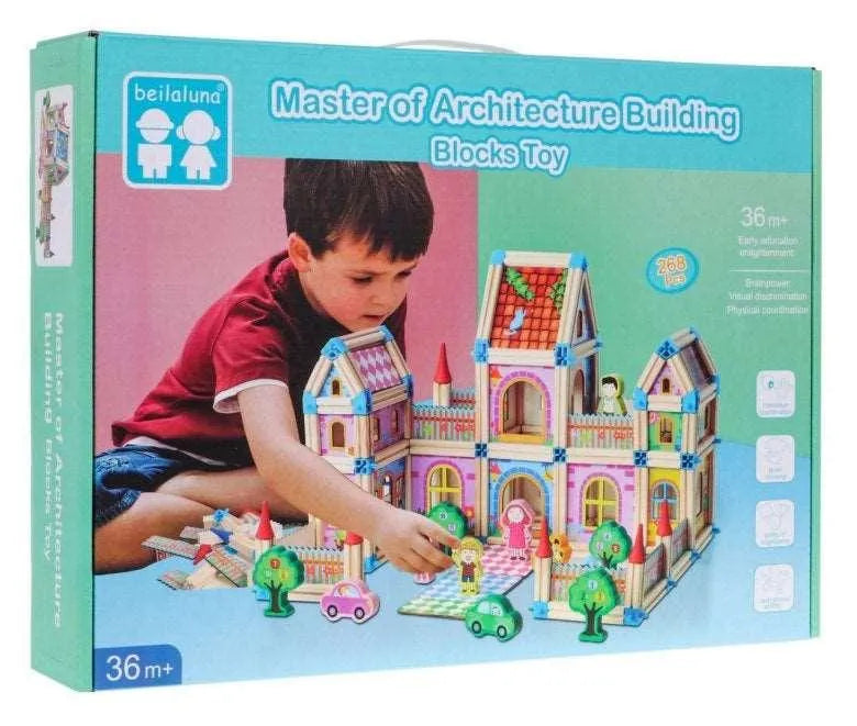 Blocs de construction en bois (268Pc) - Cadeau d anniversaire، petit architecte. - babyboss toys - pour bébé maroc