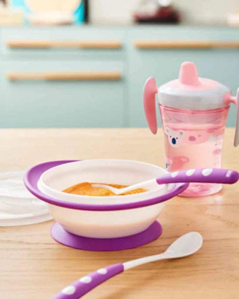 Bol d'Apprentissage avec couvercle NUK - Violet - NUK - Bols pour bébé Maroc -www.babyboss.ma
