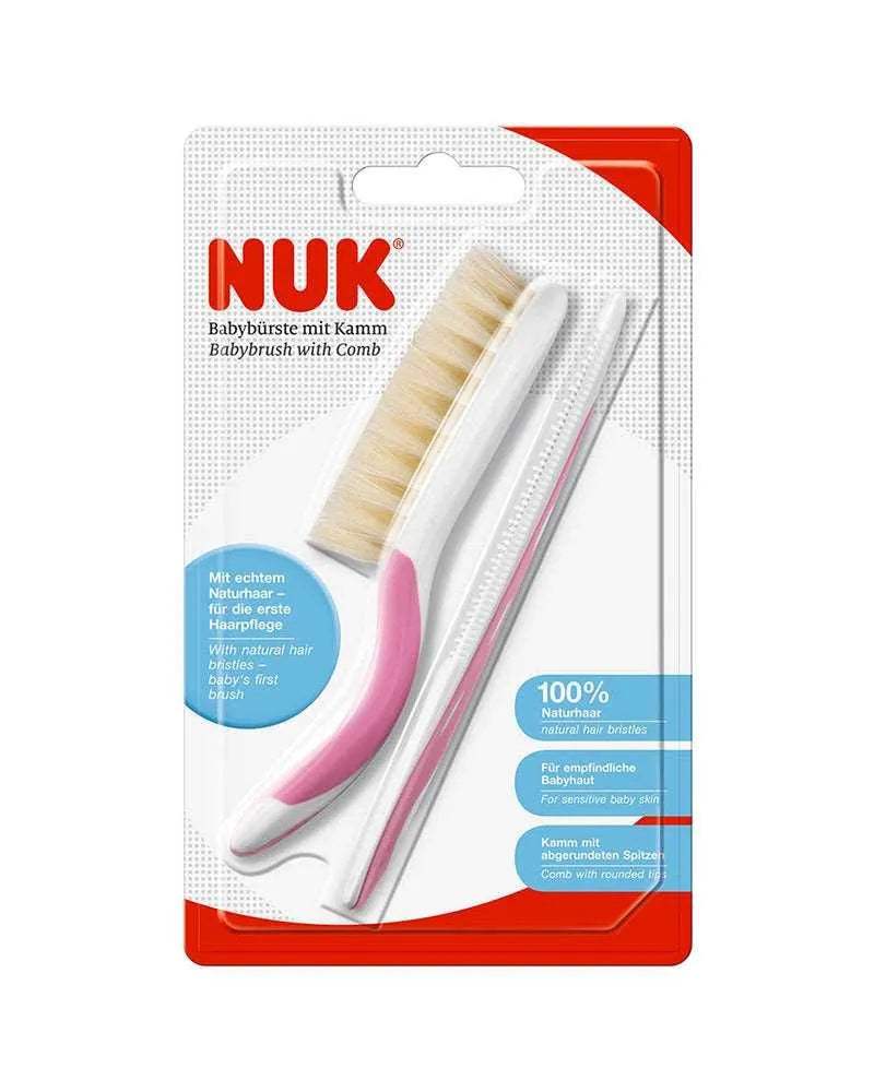 Brosse et Peigne Bébé Extra Souple NUK - Rose - NUK - Hygiène et Soin pour bébé Maroc -www.babyboss.ma