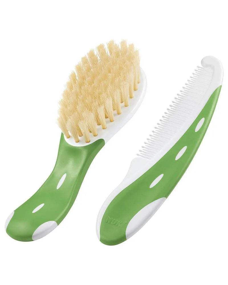 Brosse et Peigne Bébé Extra Souple NUK - Vert - NUK - Hygiène et Soin pour bébé Maroc -www.babyboss.ma