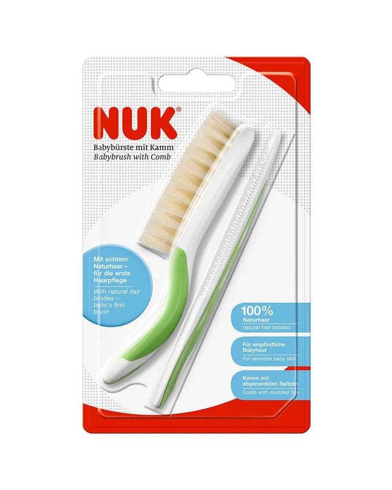 Brosse et Peigne Bébé Extra Souple NUK - Vert - NUK - Hygiène et Soin pour bébé Maroc -www.babyboss.ma