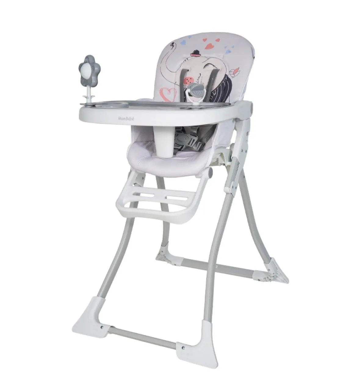 CHAISE HAUTE GRIS JUNGLE – MON BÉBÉ - mon bebe - pour bébé Maroc -www.babyboss.ma