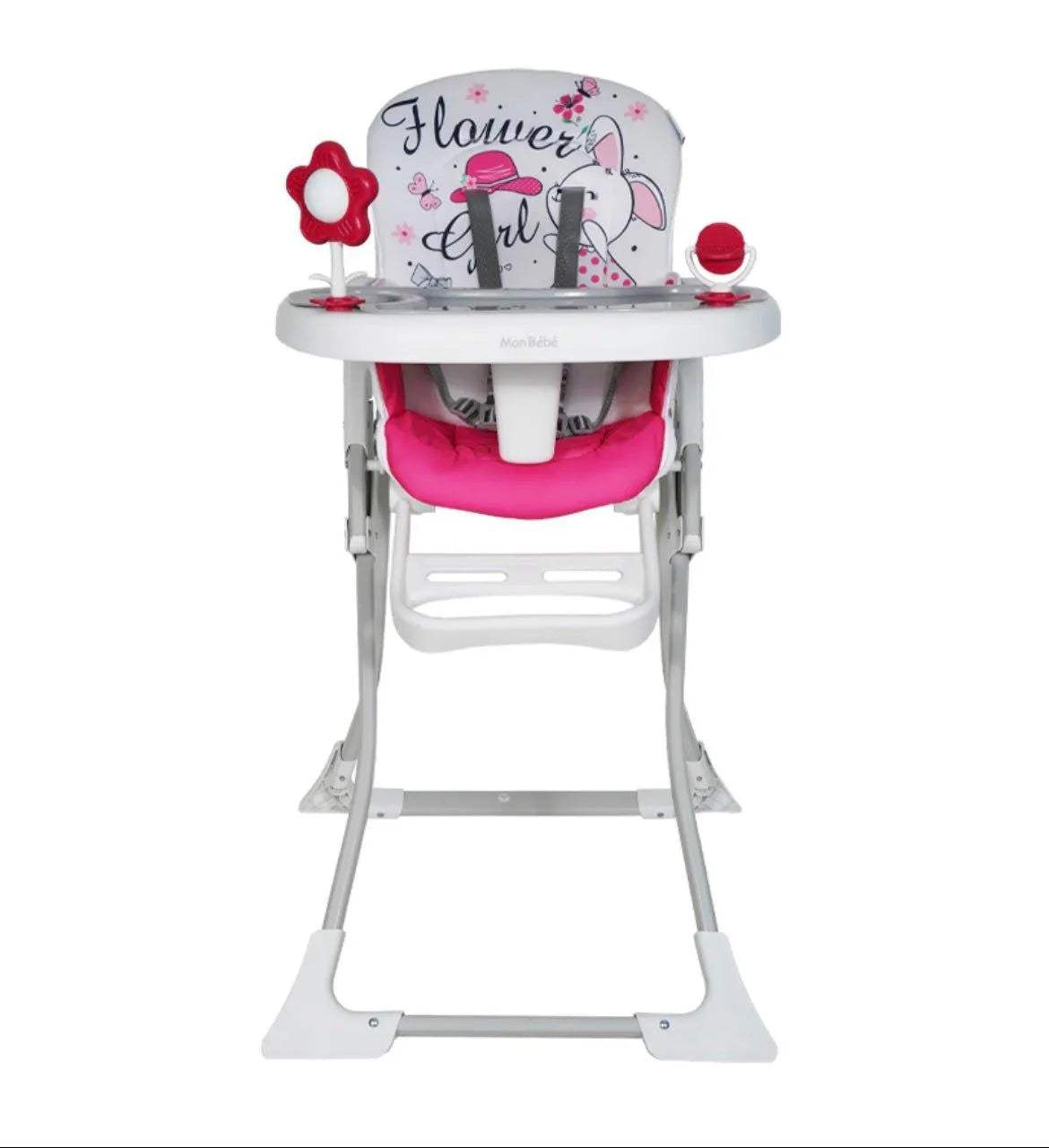 CHAISE HAUTE JUNGLE ROSE – MON BÉBÉ - mon bebe - pour bébé Maroc -www.babyboss.ma