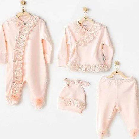 Coffret naissance 100% coton 10 pièces Corail Chic - Babyboss.ma - Andywawa - pour bébé maroc