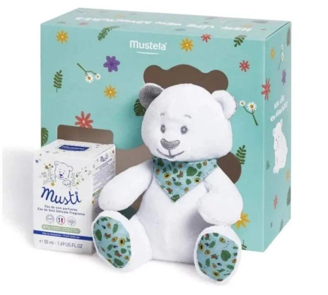 عرض علبة عطر موستي بالإضافة إلى لحاف - موقع BABYBOSS Mustela المخصص للأمهات والأطفال ورعاية الأطفال.