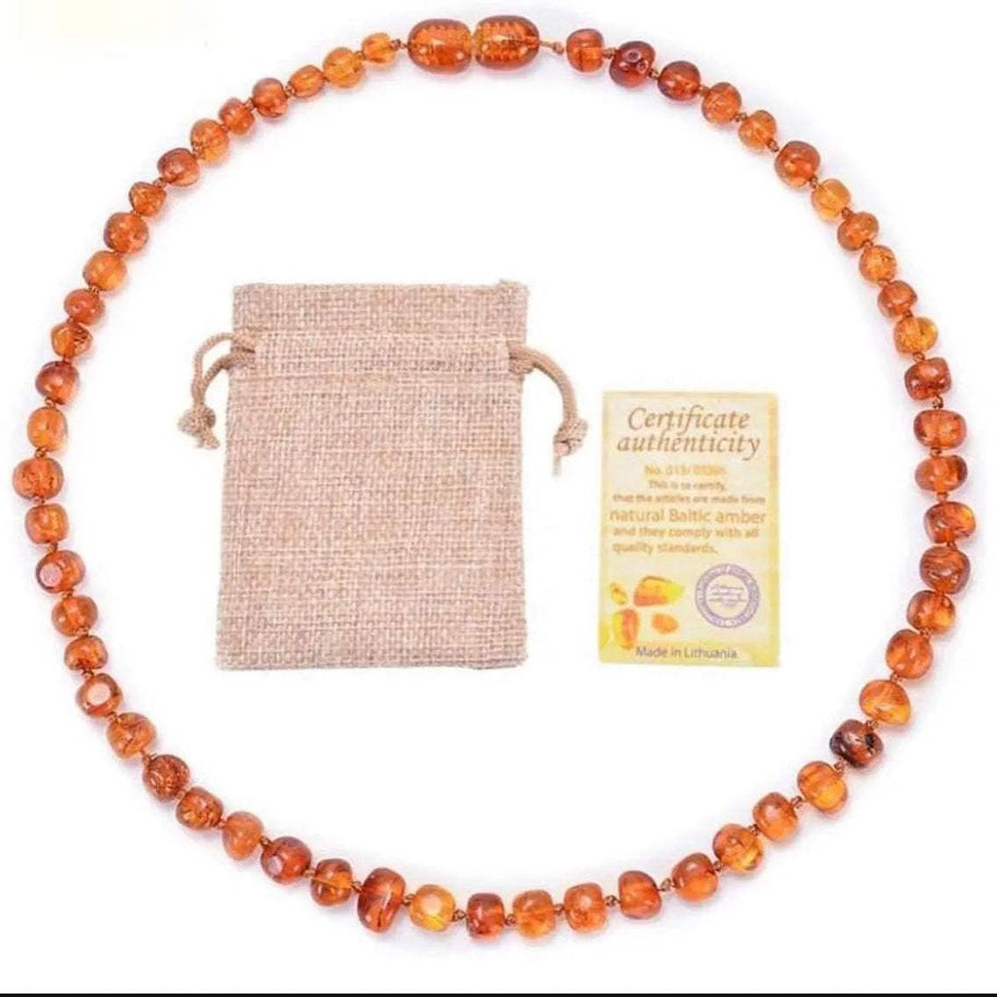 Collier d’ambre 100% authentique - Colier d’ambre - pour bébé Maroc -www.babyboss.ma