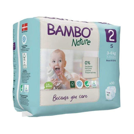 Couches Bambo Nature Taille 2 (3-6 kg) - 30 unités - Bambo Nature - Hygiène et Soin pour bébé Maroc -www.babyboss.ma