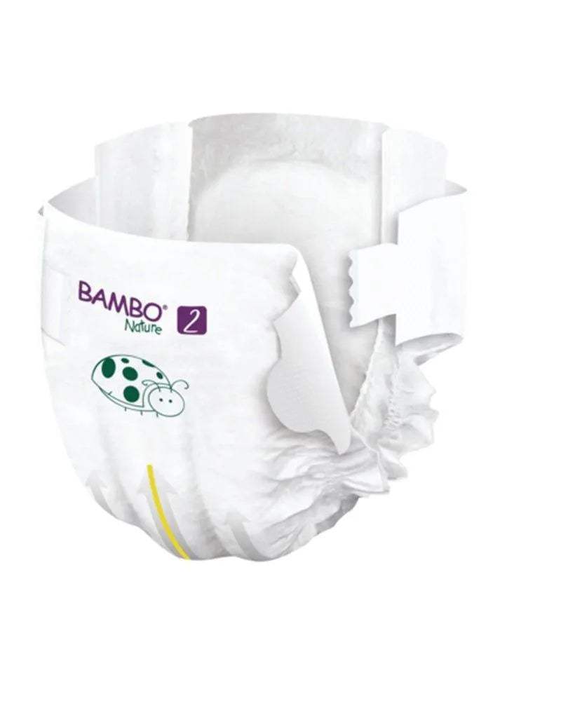 Couches Bambo Nature Taille 2 (3-6 kg) - 30 unités - Bambo Nature - Hygiène et Soin pour bébé Maroc -www.babyboss.ma