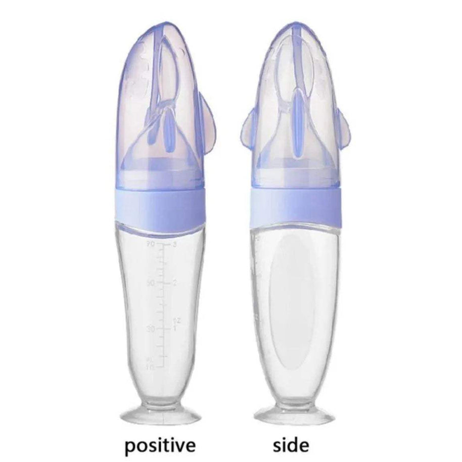 Cuillère biberon en silicone avec ventouse - Biberon - pour bébé Maroc -www.babyboss.ma
