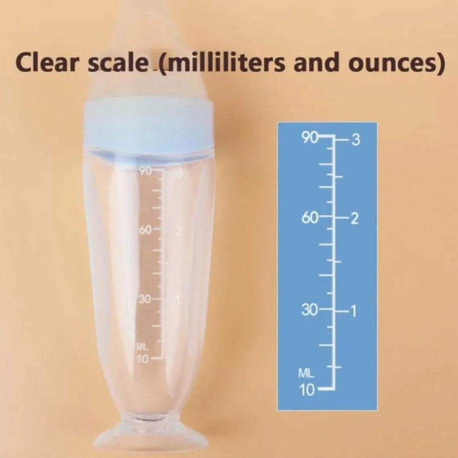 Cuillère biberon en silicone avec ventouse - Biberon - pour bébé Maroc -www.babyboss.ma