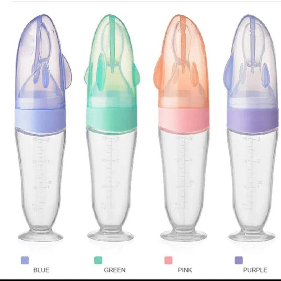 Cuillère biberon en silicone avec ventouse - Biberon - pour bébé Maroc -www.babyboss.ma