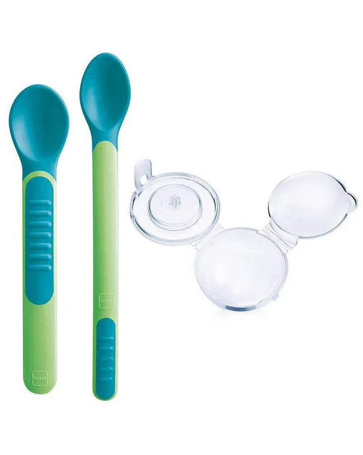 Cuillère et housse / Couverts d'apprentissage MAM - Vert - MAM - pour bébé maroc - www.babyboss.ma