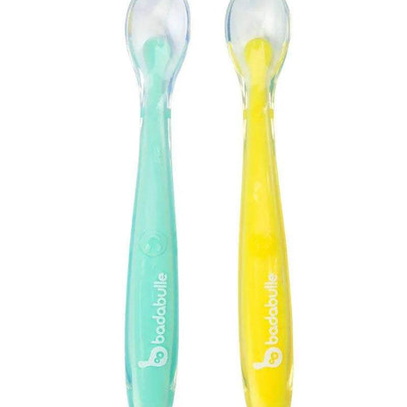 cuilleres-pour-bebe-en-silicone-x2-badabulle-babyboss-ma-badabulle-pour-bebe-maroc - Babyboss.ma -bebe-maroc