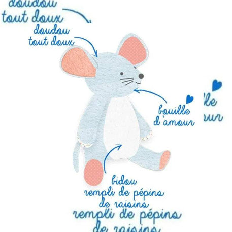 Dodie Bouillotte aux pépins de raisins souris - 6M+ - Dodie - Doudou pour bébé Maroc -www.babyboss.ma