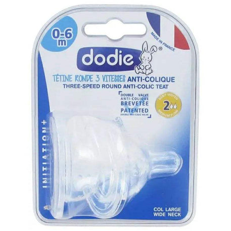 Dodie Lot de 2 Tétines Ini+ Anti-Colique D2 0-6M - Dodie - Tétines pour bébé Maroc -www.babyboss.ma