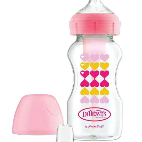Dr. Brown's Biberon 270ml Cole large Rose 6M+ (sippy+tétine L3) - Dr. Brown's - Biberon pour bébé Maroc -www.babyboss.ma