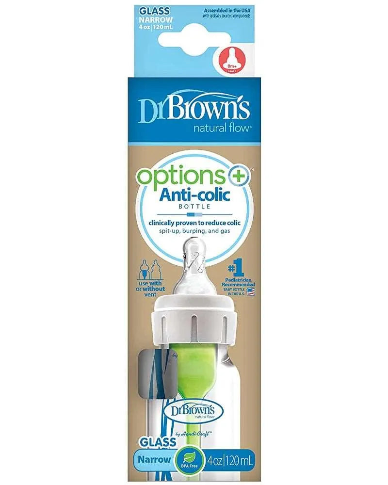 Dr. Brown's Biberon en verre Cole étroit - 120ml - Babyboss.ma - Dr. Brown's - pour bébé maroc