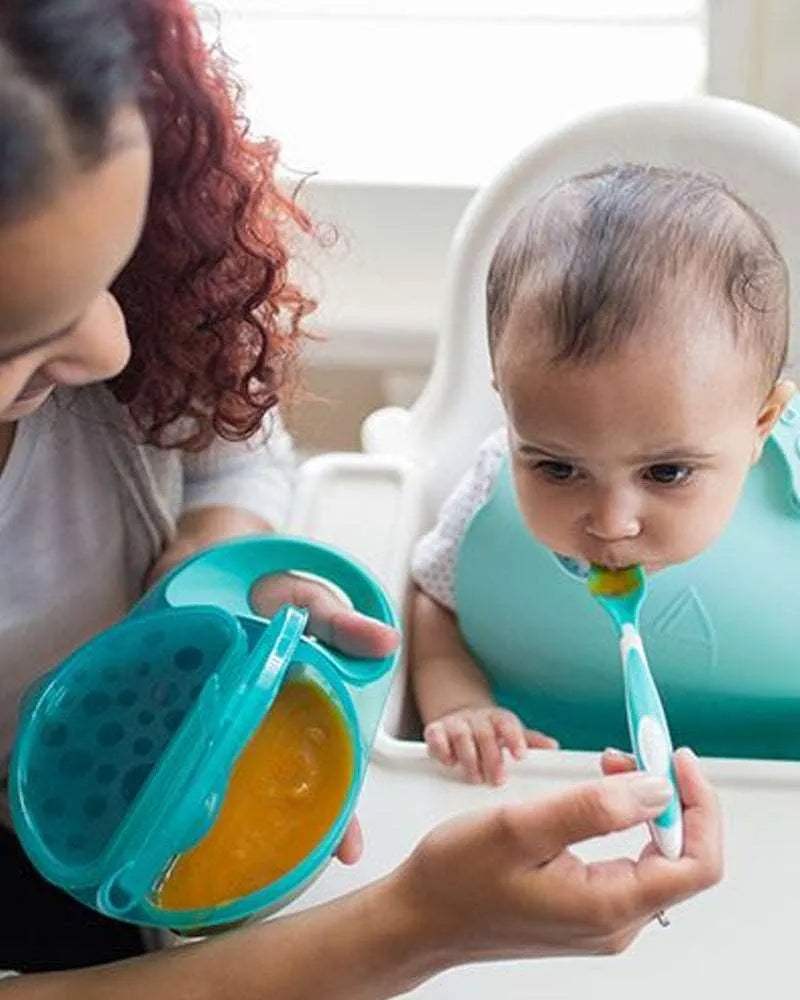 Dr. Brown's Bol et cuillère à couvercles Travel Fresh™ 4M+ - Dr. Brown's - Bols pour bébé Maroc -www.babyboss.ma