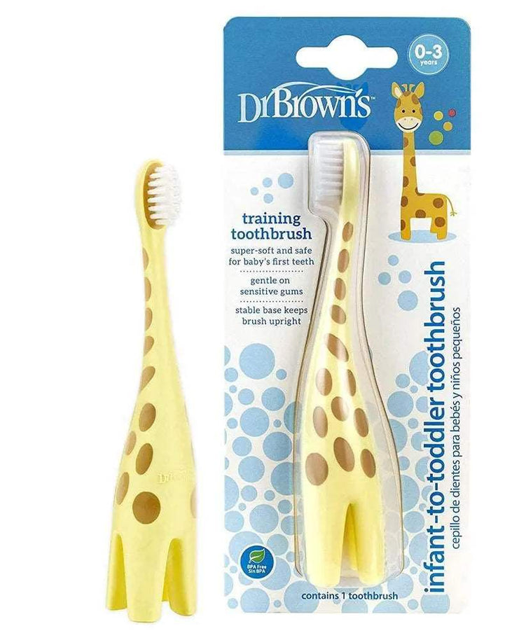 Dr. Brown's Brosse à dents 0-3A - Girafe - www.babyboss.ma - Dr. Brown's Hygiène et Soin pour bébé maroc
