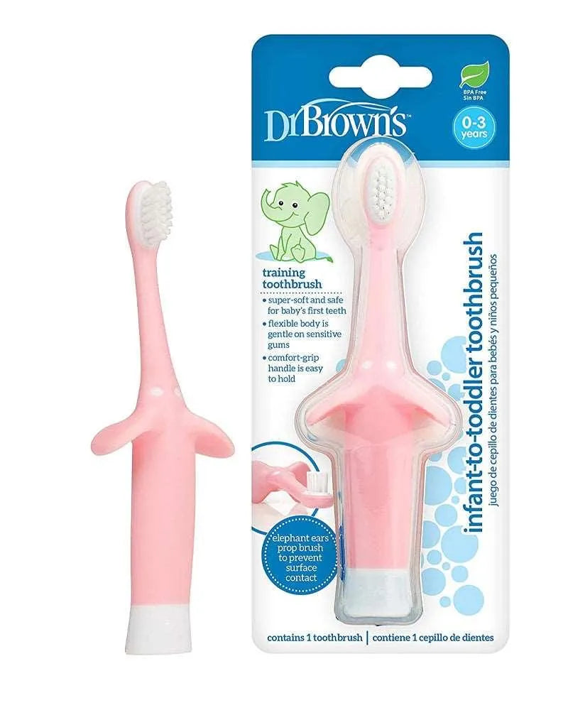 Dr. Brown's Brosse à dents 0-3A - Rose - Babyboss.ma - Dr. Brown's - pour bébé maroc