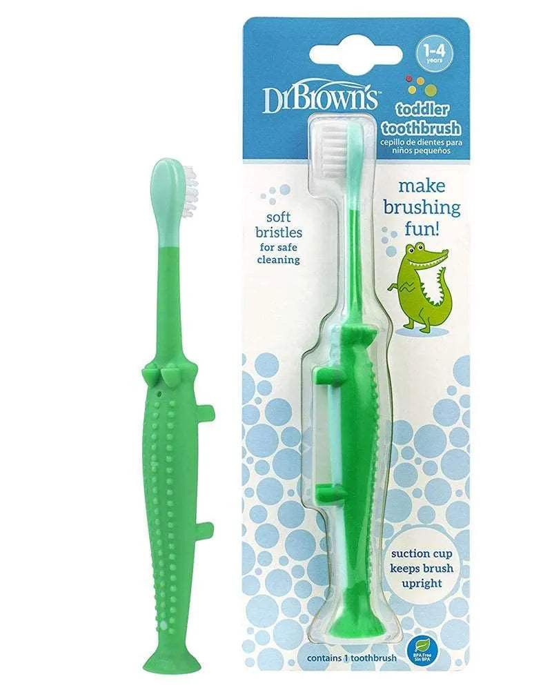 Dr. Brown's Brosse à dents 0-4A - Crocodile - Dr. Brown's - Hygiène et Soin pour bébé Maroc -www.babyboss.ma