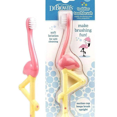Dr. Brown's Brosse à dents 1-4A - Flamant Rose - Dr. Brown's - Hygiène et Soin pour bébé Maroc -www.babyboss.ma