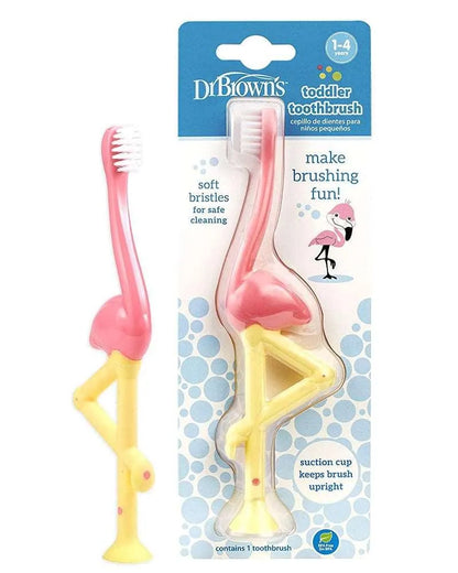 Dr. Brown's Brosse à dents 1-4A - Flamant Rose - Babyboss.ma - Dr. Brown's - pour bébé maroc