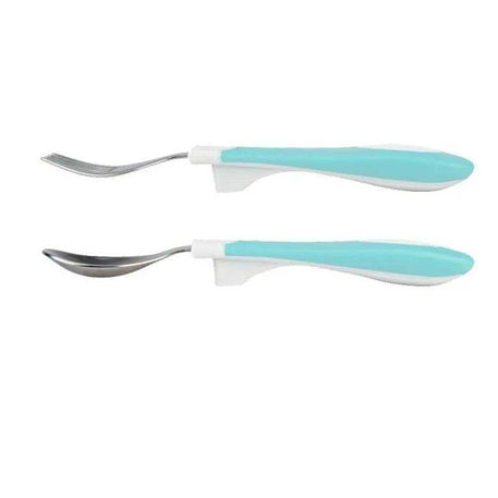 Dr. Brown's Ensemble de cuillère et fourchette en métal 12M+ - Bleu - Dr. Brown's - Couverts pour bébé Maroc -www.babyboss.ma