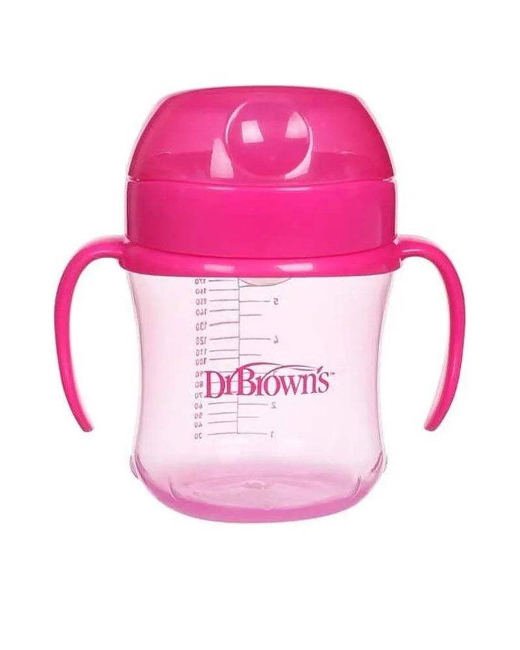Dr. Brown's Gobelet transition 180ml avec poignées 6M+ - Rose - Dr. Brown's - Tasses pour bébé Maroc -www.babyboss.ma
