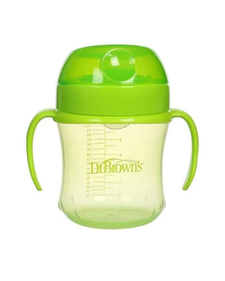 Dr. Brown's Gobelet transition 180ml avec poignées 6M+ - Vert - Dr. Brown's - Tasses pour bébé Maroc -www.babyboss.ma