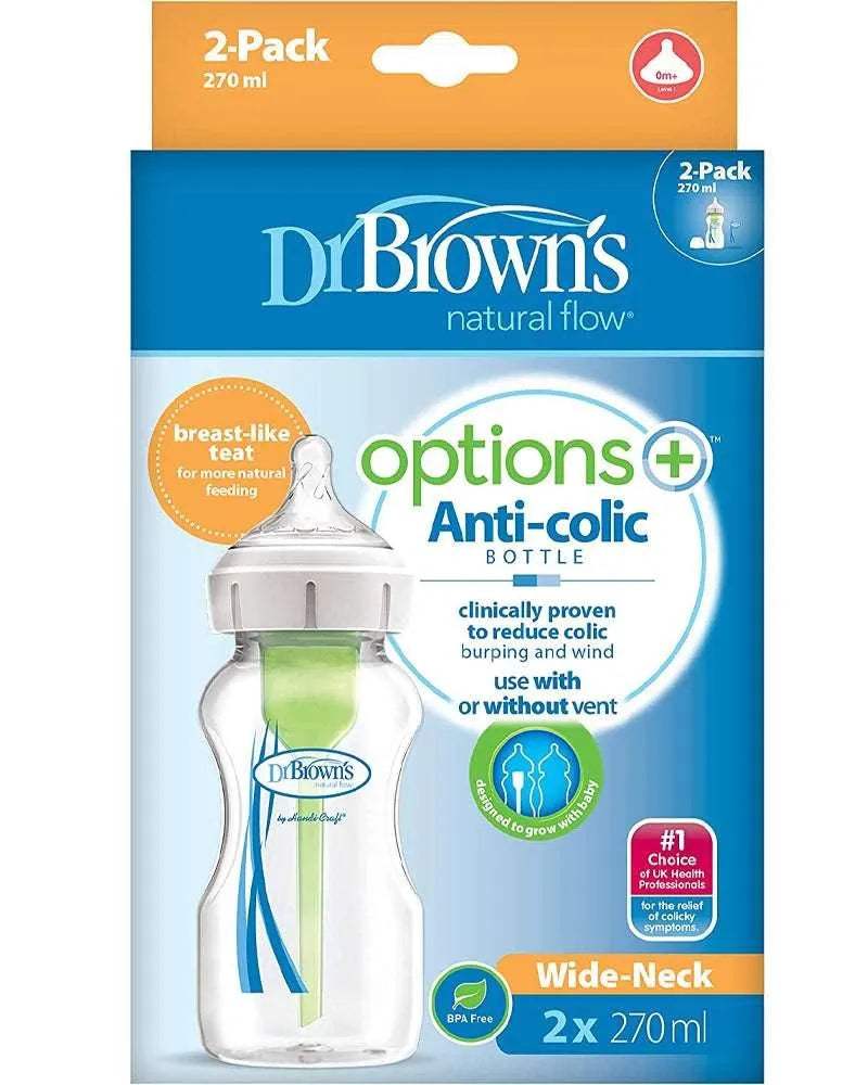 Dr. Brown's Pack 2 biberons Cole large - 270ml - Dr. Brown's - Biberon pour bébé Maroc -www.babyboss.ma