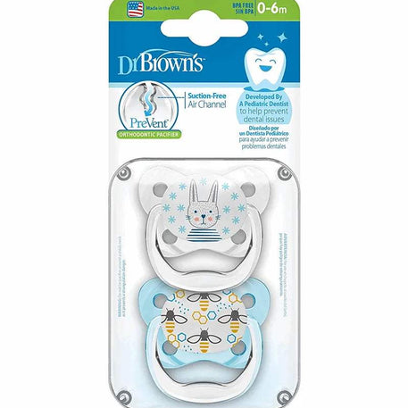 Dr. Brown's Pack de 2 Sucettes Orthodontiques Stage1 0-6M - Lapin Abeille - Dr. Brown's - Sucettes pour bébé Maroc -www.babyboss.ma