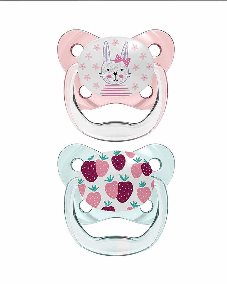 Dr. Brown's Pack de 2 Sucettes Orthodontiques Stage1 0-6M - Lapin Fraise - Dr. Brown's - pour bébé maroc - www.babyboss.ma