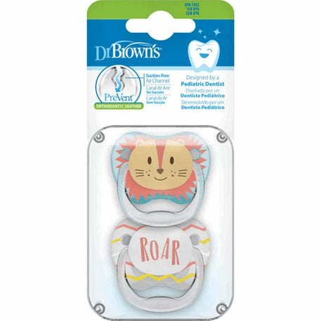 Dr. Brown's Pack de 2 Sucettes Stage1 0-6M - Animal Roar - Dr. Brown's - Sucettes pour bébé Maroc -www.babyboss.ma