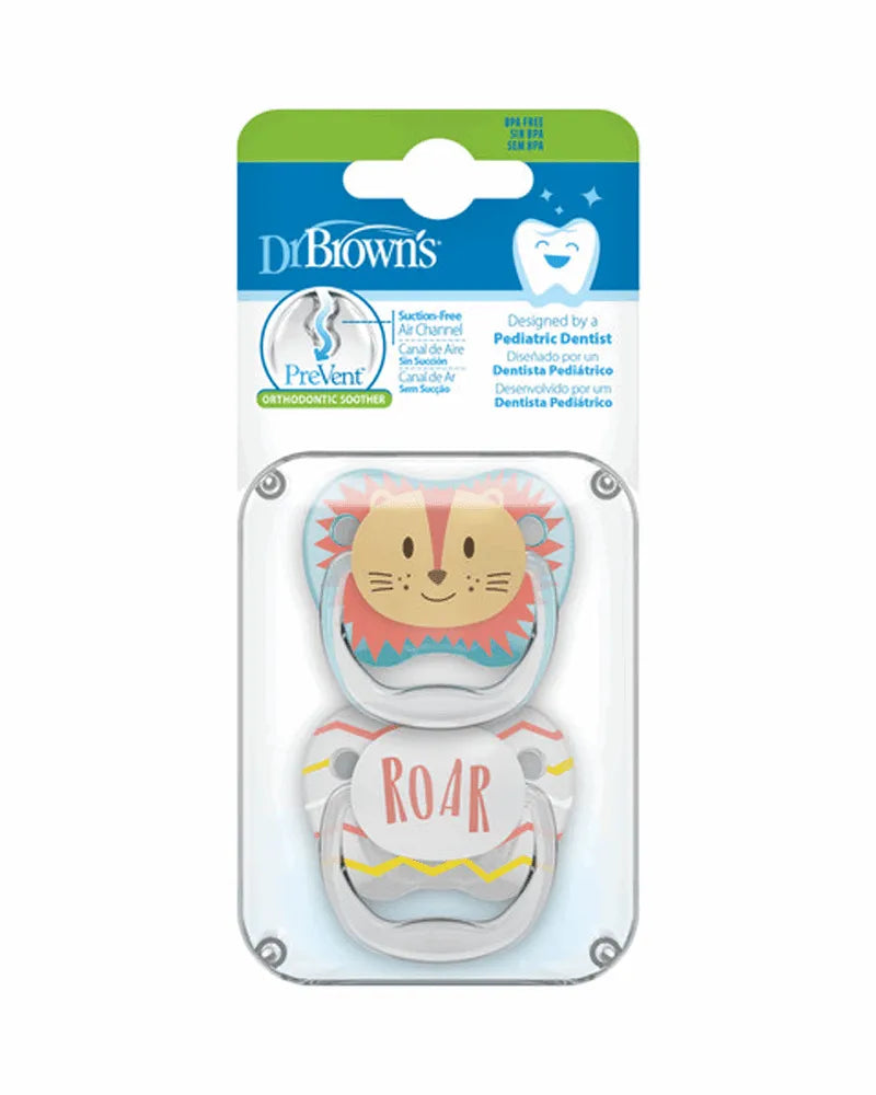 Dr. Brown's Pack de 2 Sucettes Stage1 0-6M - Animal Roar - Babyboss.ma - Dr. Brown's - pour bébé maroc